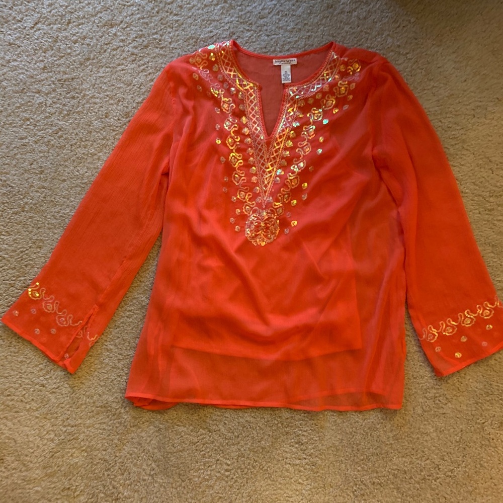 Studio West see through blouse with tank